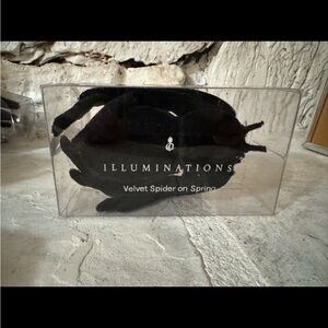 *UnOpened* Set of 2 Illuminations Black Velvet Spider on Spring